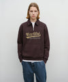 Marithé François Girbaud Baseball Logo Collar Half Zip Sweatshirt Navy