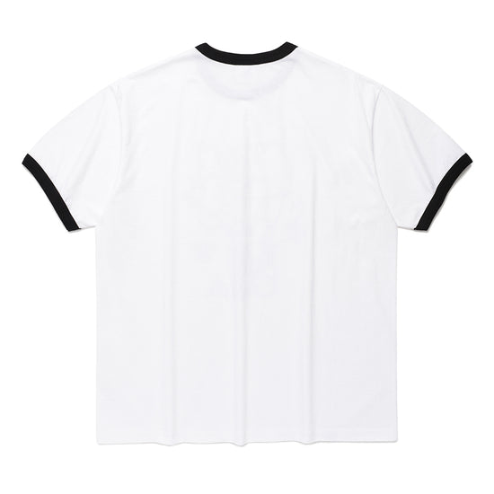 Cavish CAVISH X LELBO BROWN GLITTER RINGER SHORT SLEEVE TEE [WHITE]
