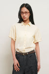 General Idea WOMAN Loose Fit Folded Sleeve Cotton Shirt