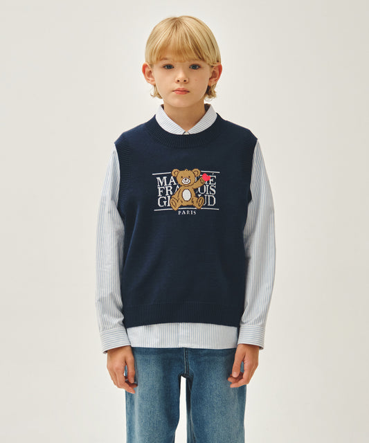 Marithé François Girbaud Kids Bear Classic Logo Knit Vest
