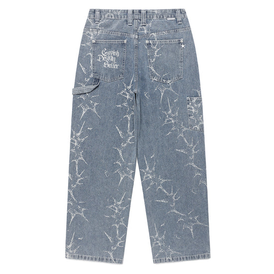Cavish Printed Carpenter Denim Pants