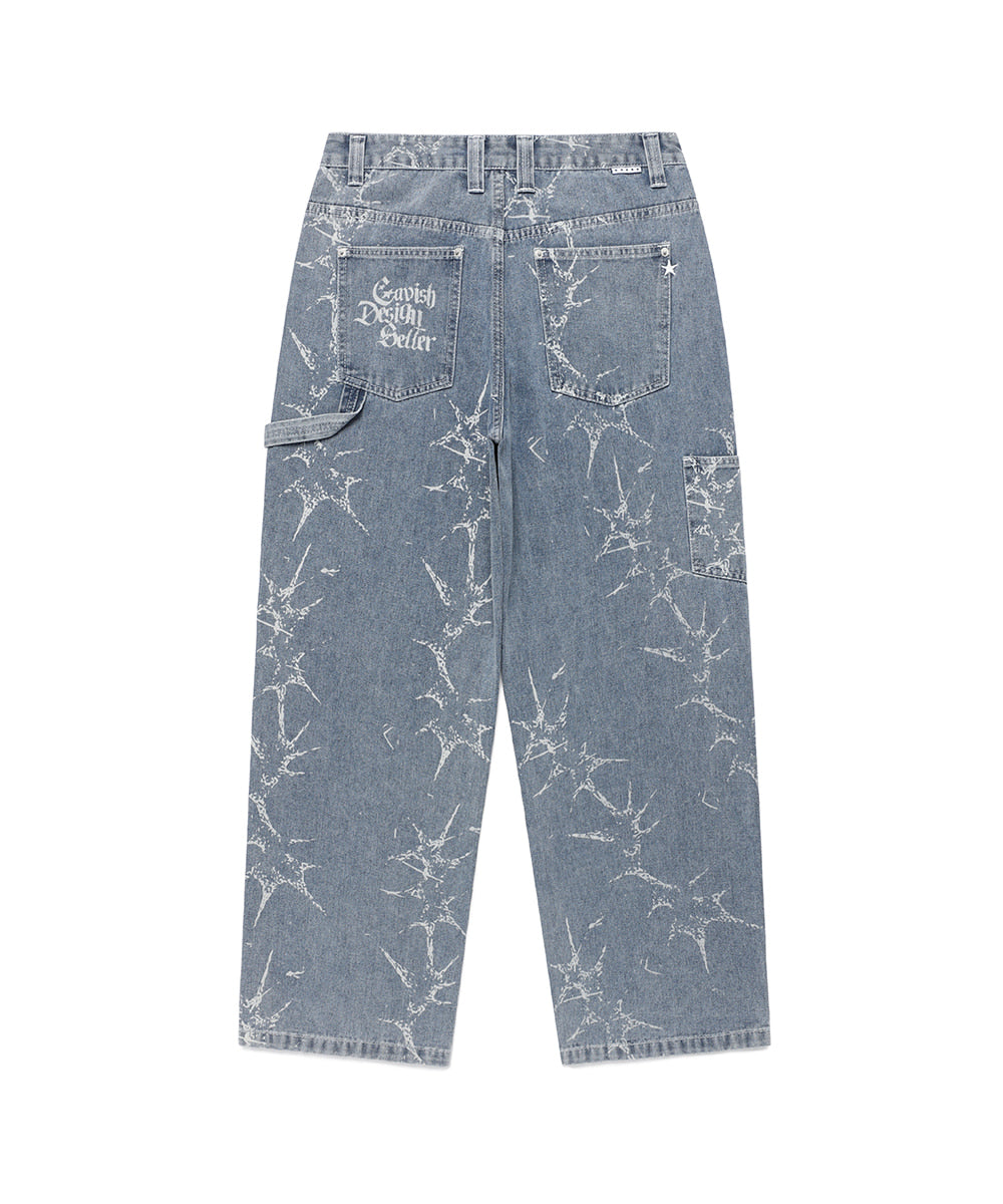 Cavish Printed Carpenter Denim Pants