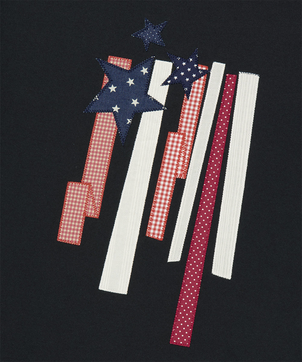 Mahagrid Flag Applique Ringer Tee