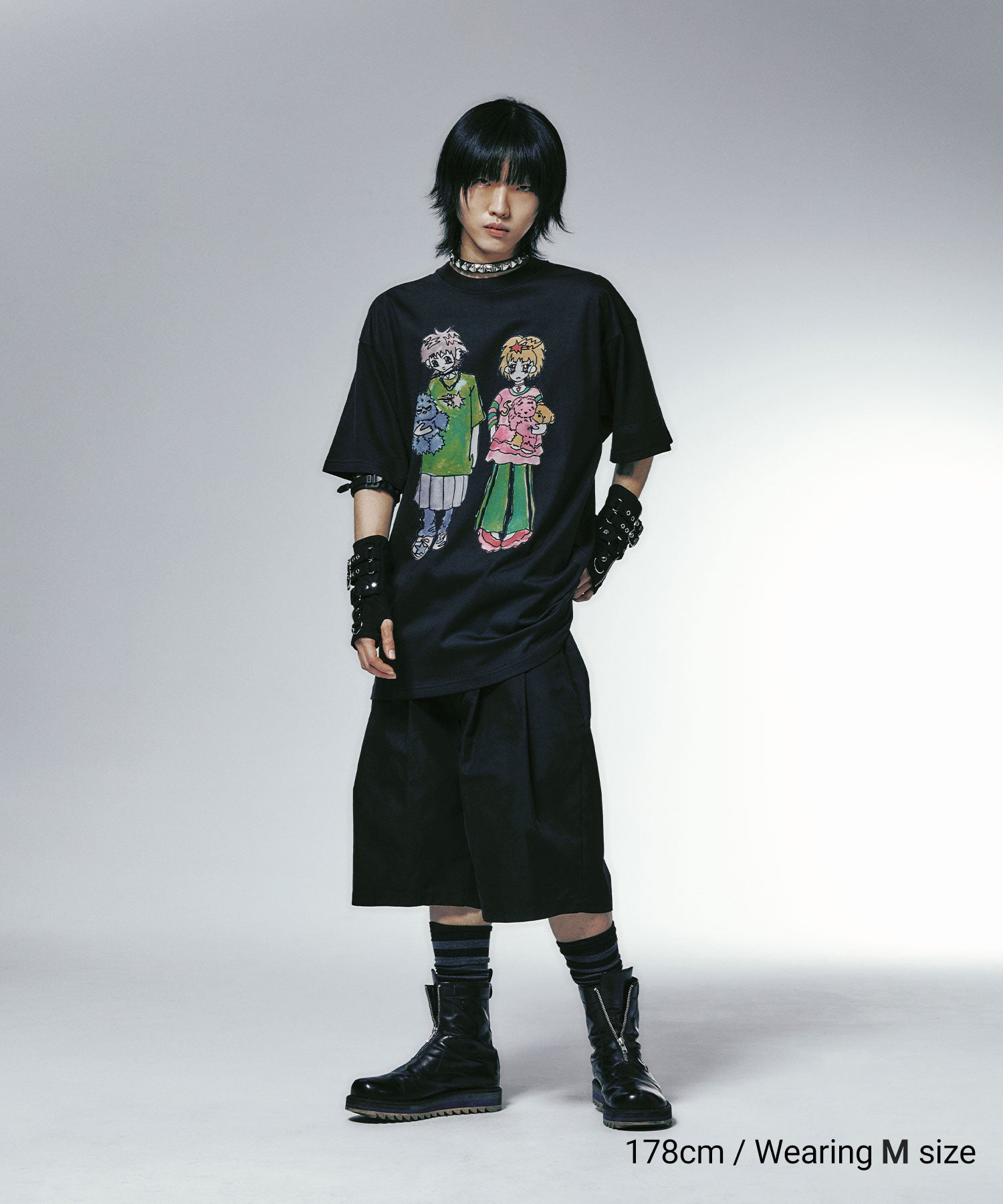 Nice Ghost Club Soul Pussy Cat Ghost Soul Girl Big Tee Black