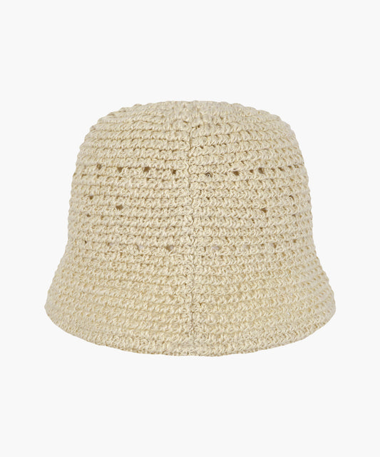 Marithé François Girbaud CIRCLE LOGO CROCHET BUCKET HAT light beige