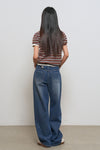 General Idea WOMAN Stripe Collar Half Knit
