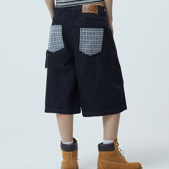 Mahagrid Bermuda Check Pocket Denim Short [Indigo]