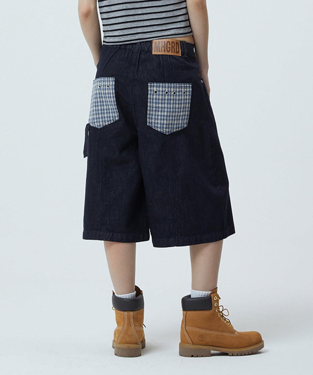 Mahagrid Bermuda Check Pocket Denim Short [Indigo]
