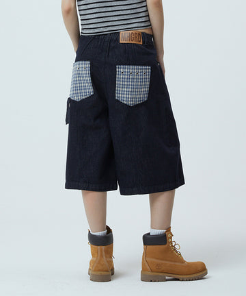 Mahagrid Bermuda Check Pocket Denim Short [Indigo]