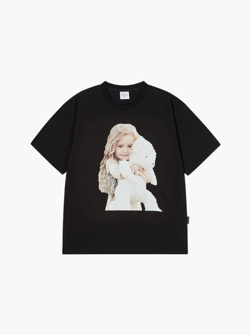 ADLV Baby Face White Bear Doll Sleeve T-Shirt