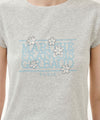 Marithé François Girbaud [6/19 예약발송] W FLOWER CLASSIC LOGO CAP SLEEVE SLIM CROP TEE light heather gray