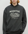 Marithé François Girbaud Winery Applique Logo Overfit Sweatshirt Charcoal
