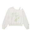 Cavish Women's Off Shoulder Necklace Sweatshirt in Yellow