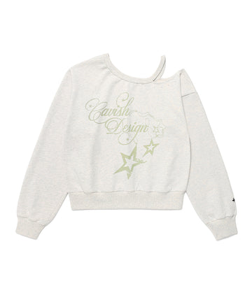 Cavish Women's Off Shoulder Necklace Sweatshirt in Yellow