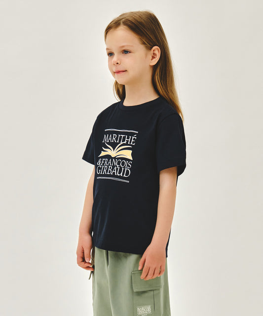 Marithé François Girbaud Kids Book Classic Logo Aerocool Tee Navy