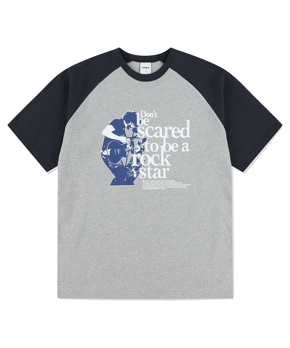 Mahagrid Rockstar Raglan Tee Grey