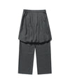 Nice Ghost Club FFATS Check Balloon Layered Skirt Pants [Charcoal]