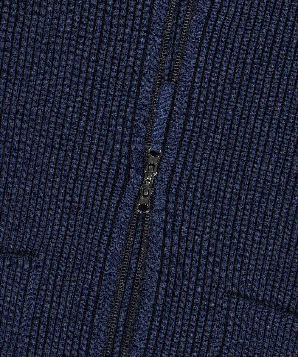 Mahagrid Two Tone Zip Up Cardigan