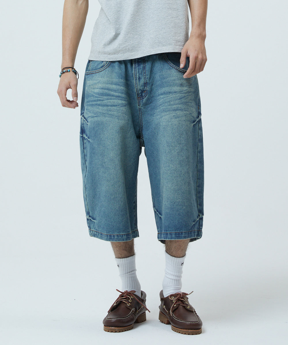 Mahagrid Bermuda Domingo Denim Shorts [Blue]