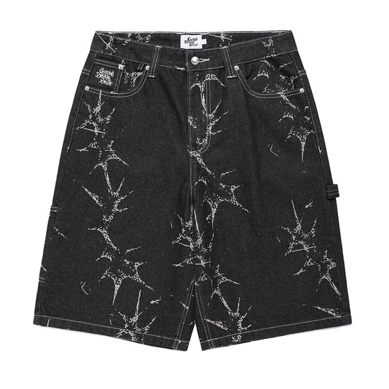 Cavish PRINTED CARPENTER DENIM SHORTS