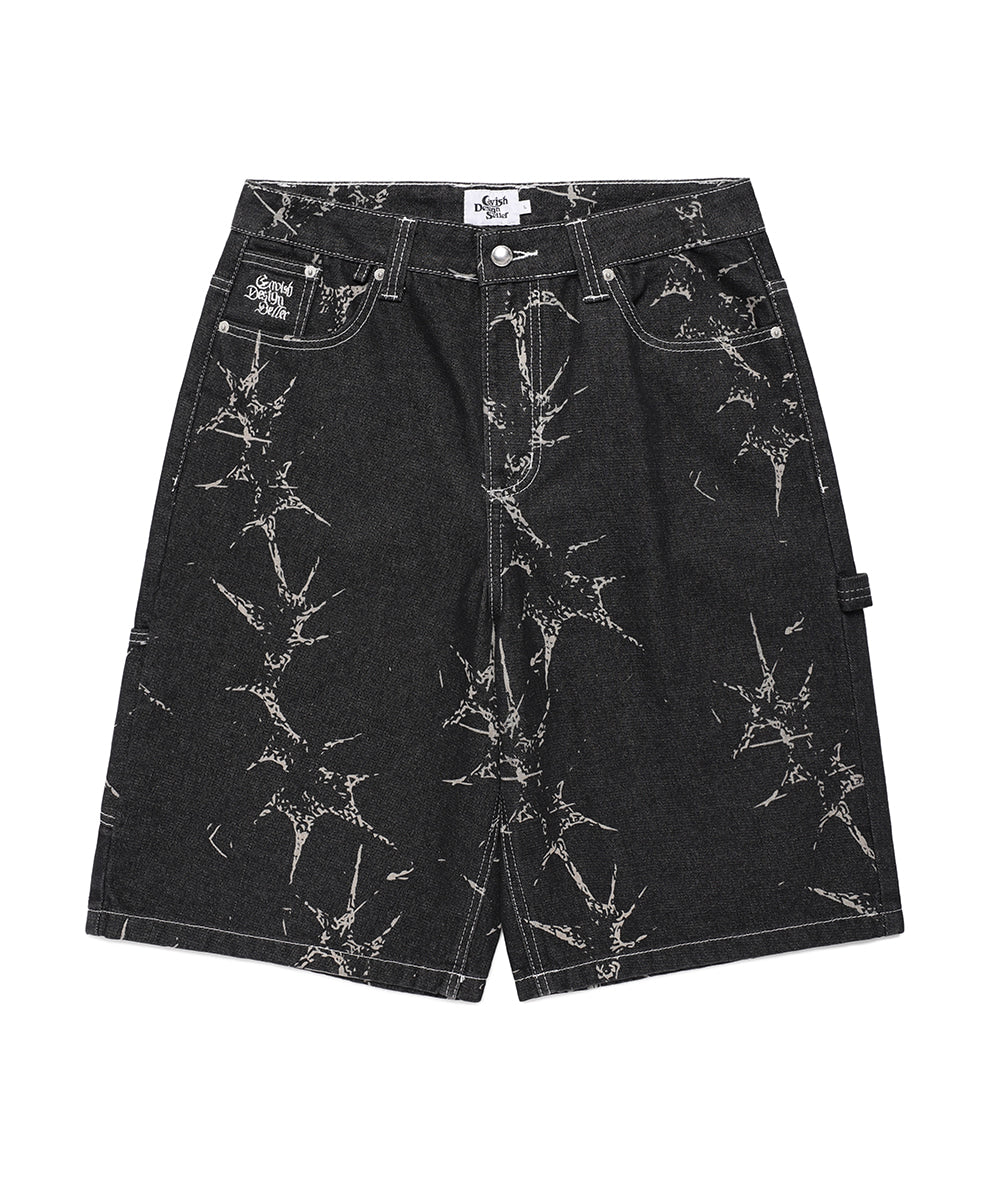 Cavish PRINTED CARPENTER DENIM SHORTS