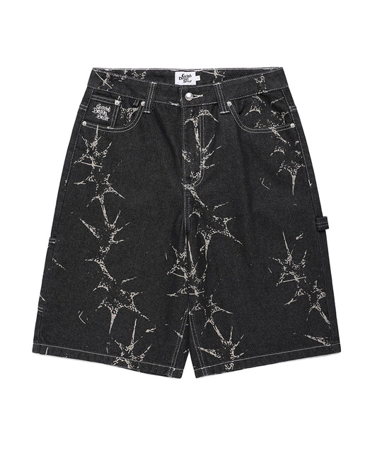 Cavish PRINTED CARPENTER DENIM SHORTS