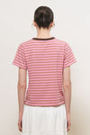 General Idea WOMAN Colorblock Stripe Short Sleeve T-Shirt [PINK]