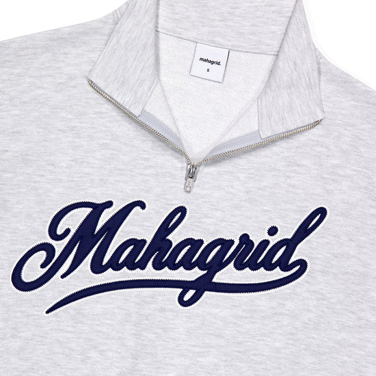 Mahagrid Script Logo Half Zip Up [Light Grey]