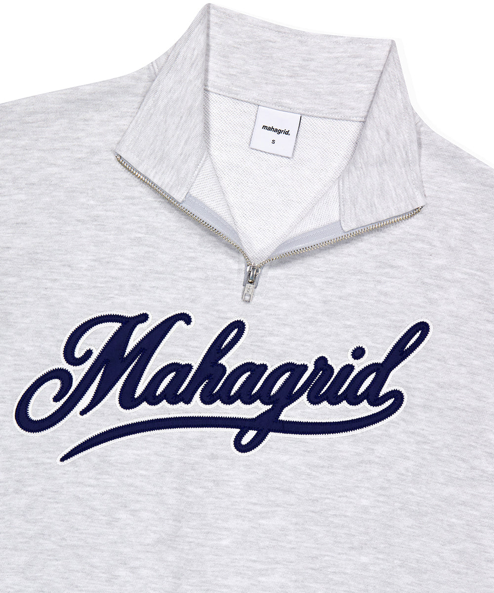 Mahagrid Script Logo Half Zip Up [Light Grey]