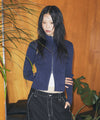 Mahagrid Two Tone Zip Up Cardigan