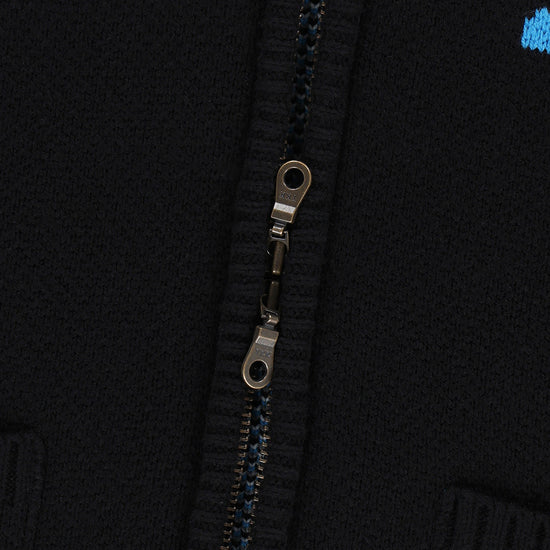 Mahagrid Hockey Knit Zip-Up Hoodie