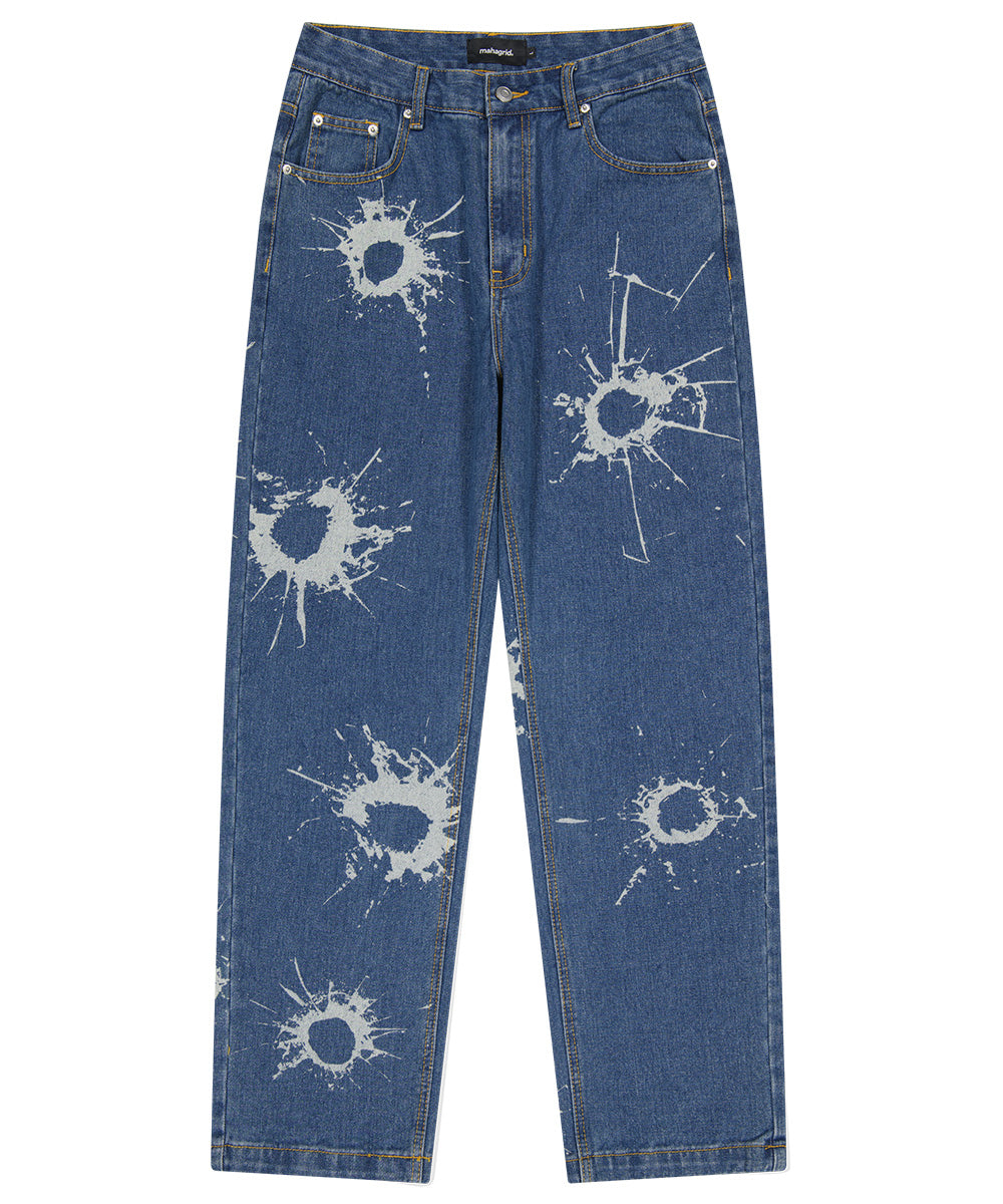 Mahagrid Bullet Mark Denim Pant [Blue]
