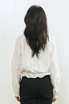 General Idea WOMAN Ruffle Neck Crop Lace Blouse