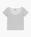 Marithé François Girbaud W SMALL CLASSIC LOGO SLEEVELESS LAYERED SLIM CROP TEE light gray