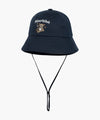 Marithé François Girbaud Kids Bear Embroidery Round Bucket Hat Light Blue
