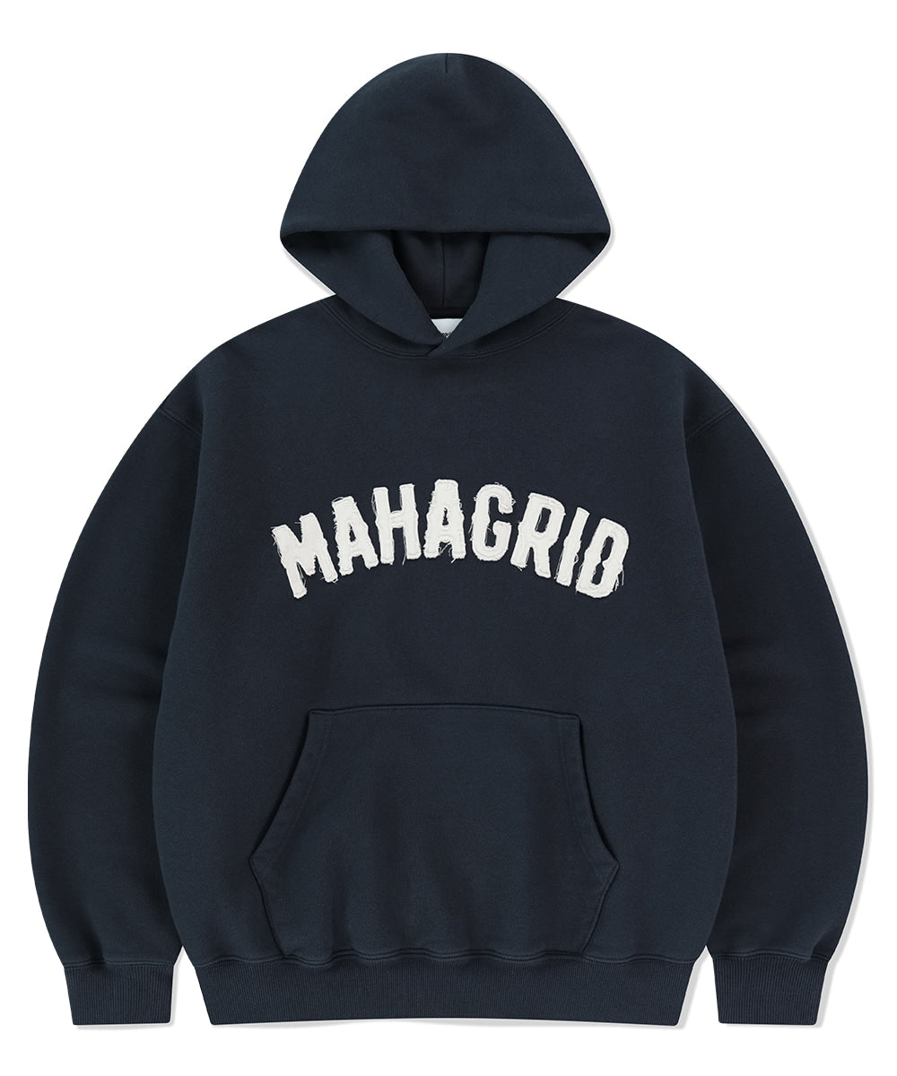 Mahagrid Twill Cut Off Applique Hoodie