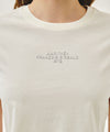 Marithé François Girbaud W SILVER LETTERING CROP TEE