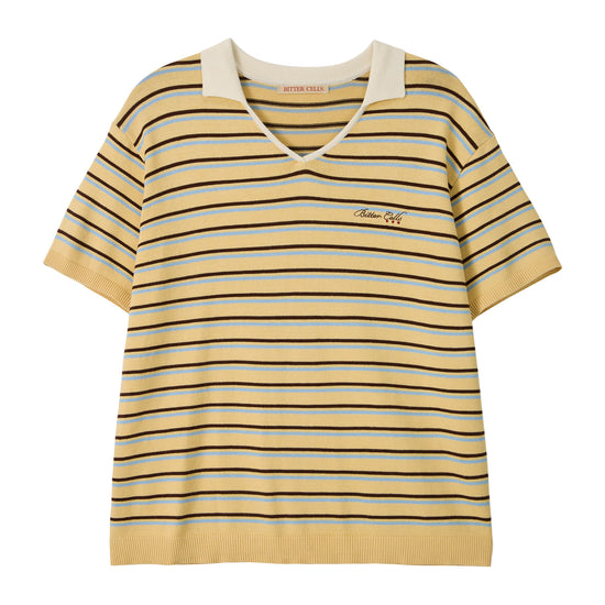 Bitter Cells Millie Stripe Collar Knit-Butter