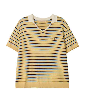Bitter Cells Millie Stripe Collar Knit-Butter