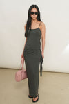 General Idea WOMAN Built-in Cap Backless Sleeveless [CHARCOAL]