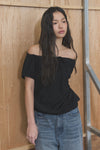 General Idea WOMAN Cap Sleeve Shirring T-Shirt