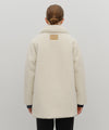 Marithé François Girbaud Women's Mid-Length Shearling Fur Coat in Ivory