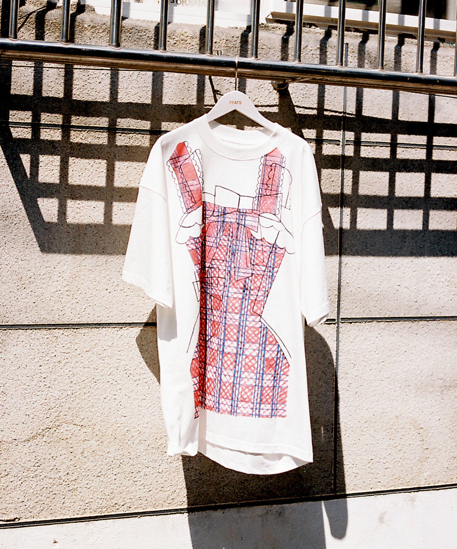 Nice Ghost Club Mimichan Ffats Check Ribbon Big Big Tee [White]