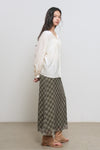 General Idea WOMAN Summer Loose Fit Raglan Pinched Pleat Blouse [IVORY]