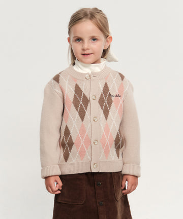 Marithé François Girbaud Kids Argyle Knit Cardigan
