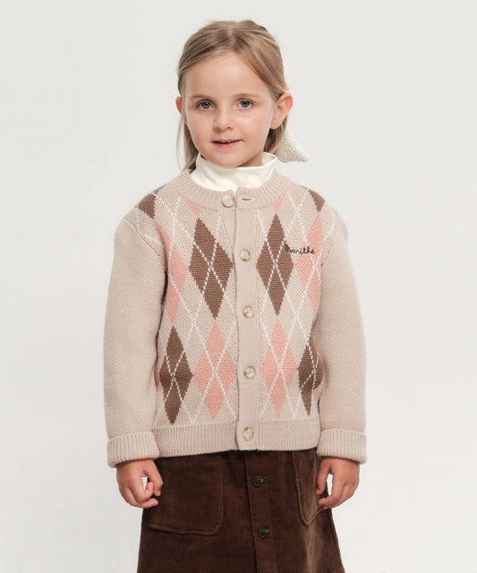 Marithé François Girbaud Kids Argyle Knit Cardigan
