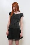 General Idea WOMAN Cap Sleeve Shirring Puff Blouse