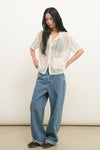 General Idea WOMAN Loose Fit Crochet Lace Half Cardigan
