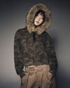 ADLV Woman Camo Fur Crop Hoodie Zip Up