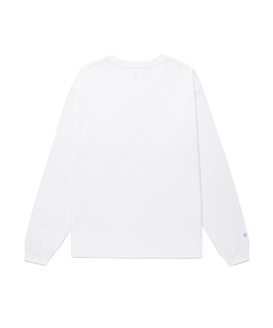 Cavish Twin Star Check Applique Long Sleeve Tee in White